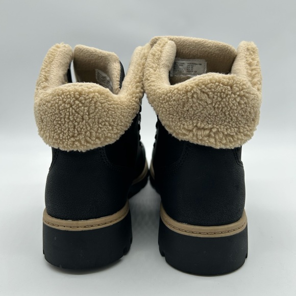 Time & Tru Black Winter Hiker Boots Women’s 7 Vegan All Man-Made Fur Lined – NWT - Picture 6 of 10